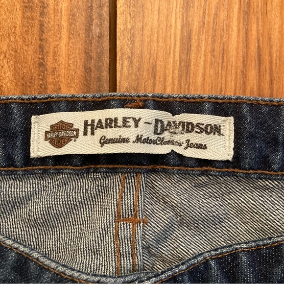 Harley Davidson Genuine MotorClothes Womens 12 Long Straight Leg Denim Jeans - Picture 6 of 11